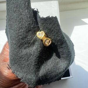 Women’s Kid’s Heart Initial Stud Sterling Silver Gold-plated Earrings Letter “J”